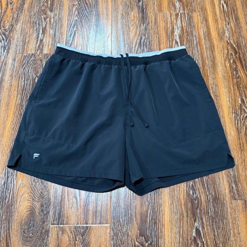 Fabletics XL Athletic Shorts Mens Black Lined Training Running Gym 7in Inseam